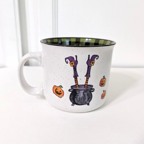 Cobwebs & Cauldron Bottoms Up Witches Large Stoneware Mug 16 oz - Picture 3 of 5